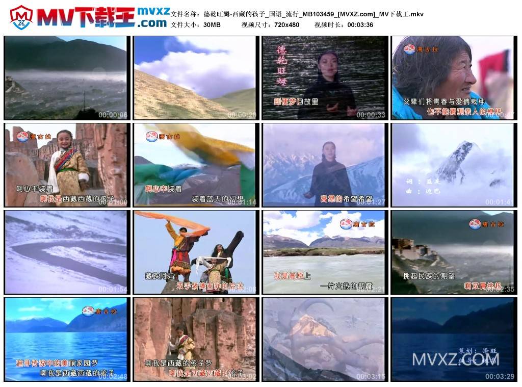 德乾旺姆-西藏的孩子_国语_流行_MB103459